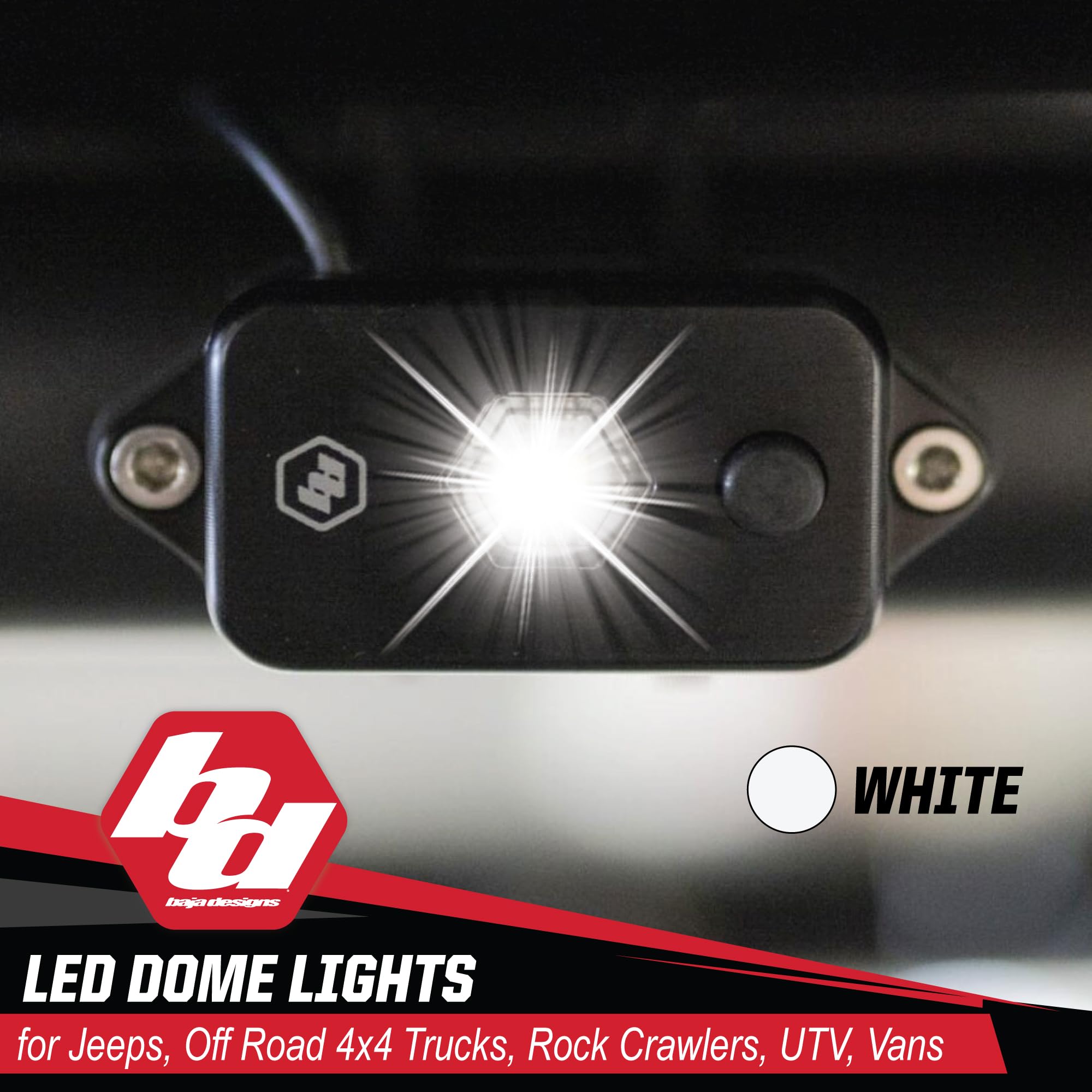 39-8051 Baja Designs LED Dome Light with Switch,1 Pack