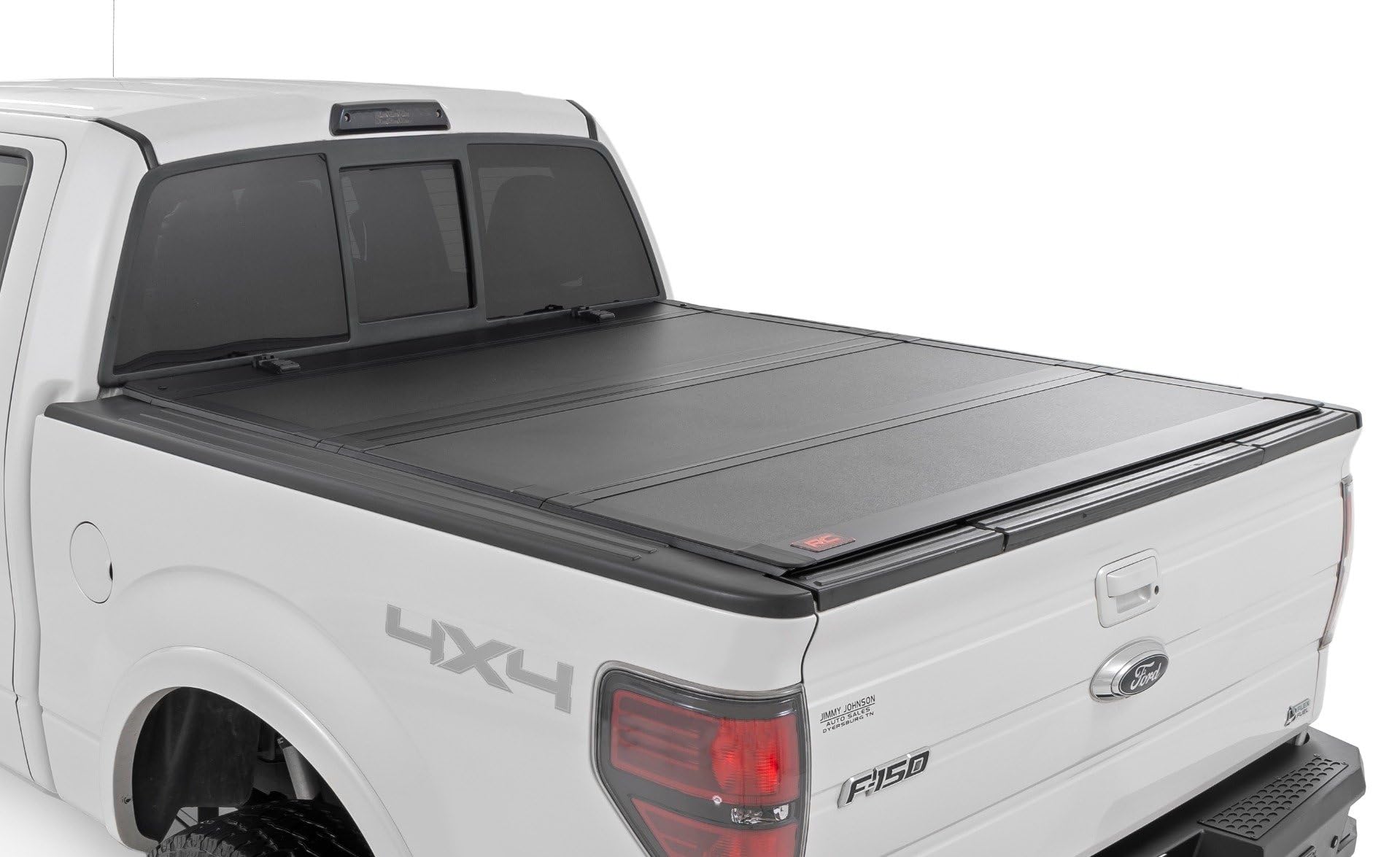 Rough Country Hard Tri-Fold Truck Bed Flip Up Tonneau Cover for Ford F-150 (2004-2014) - Fits 5'7" (66.0-67.0") Bed, All-Weather, Flush Aluminum Panels