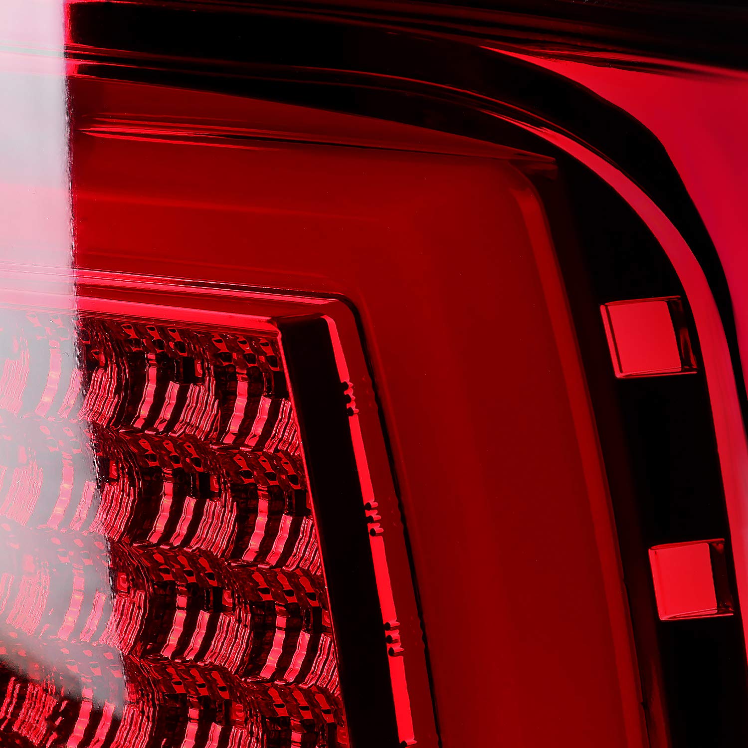 Red LED Tail Lights SPEC-D TUNING w/LED Light Bar Compatible with 2007-2013 GMC Sierra 1500, 2007-2014 GMC Sierra 2500HD/3500HD, Left + Right Pair Assembly