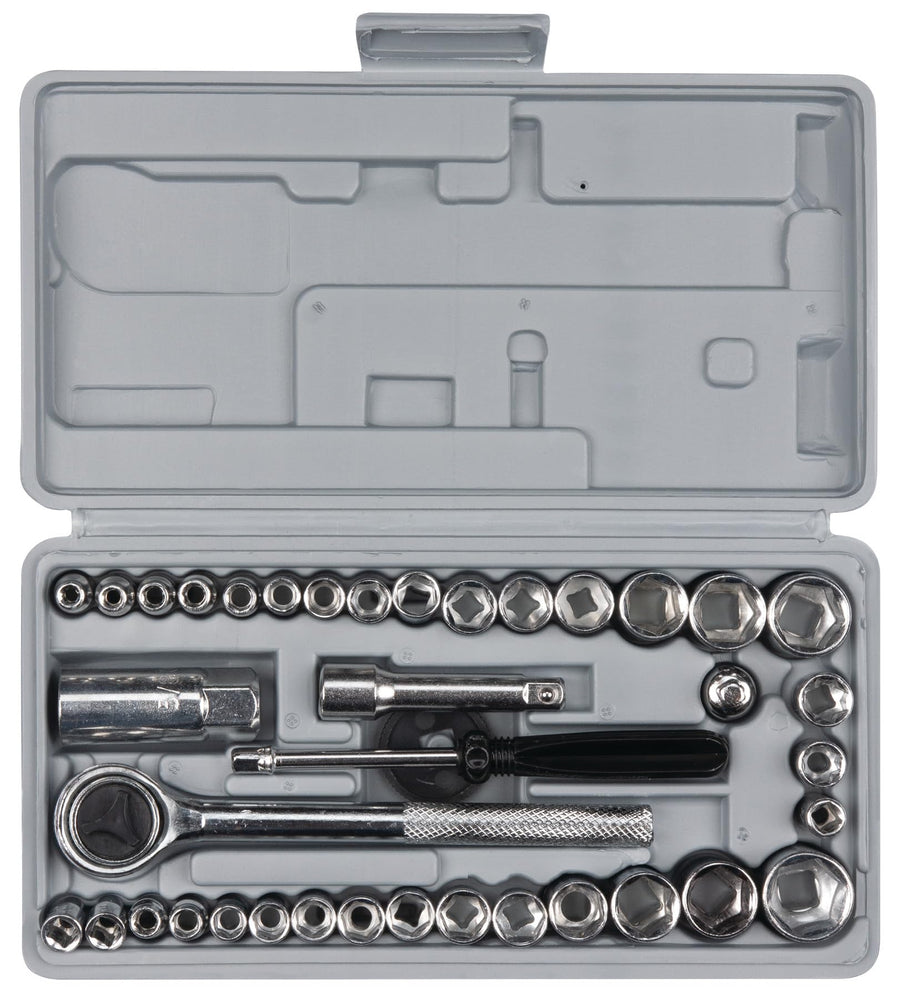 40-Piece Performance Tool W1173 SAE/Metric Socket Set, 1/4-Inch & 3/8-Inch Drive