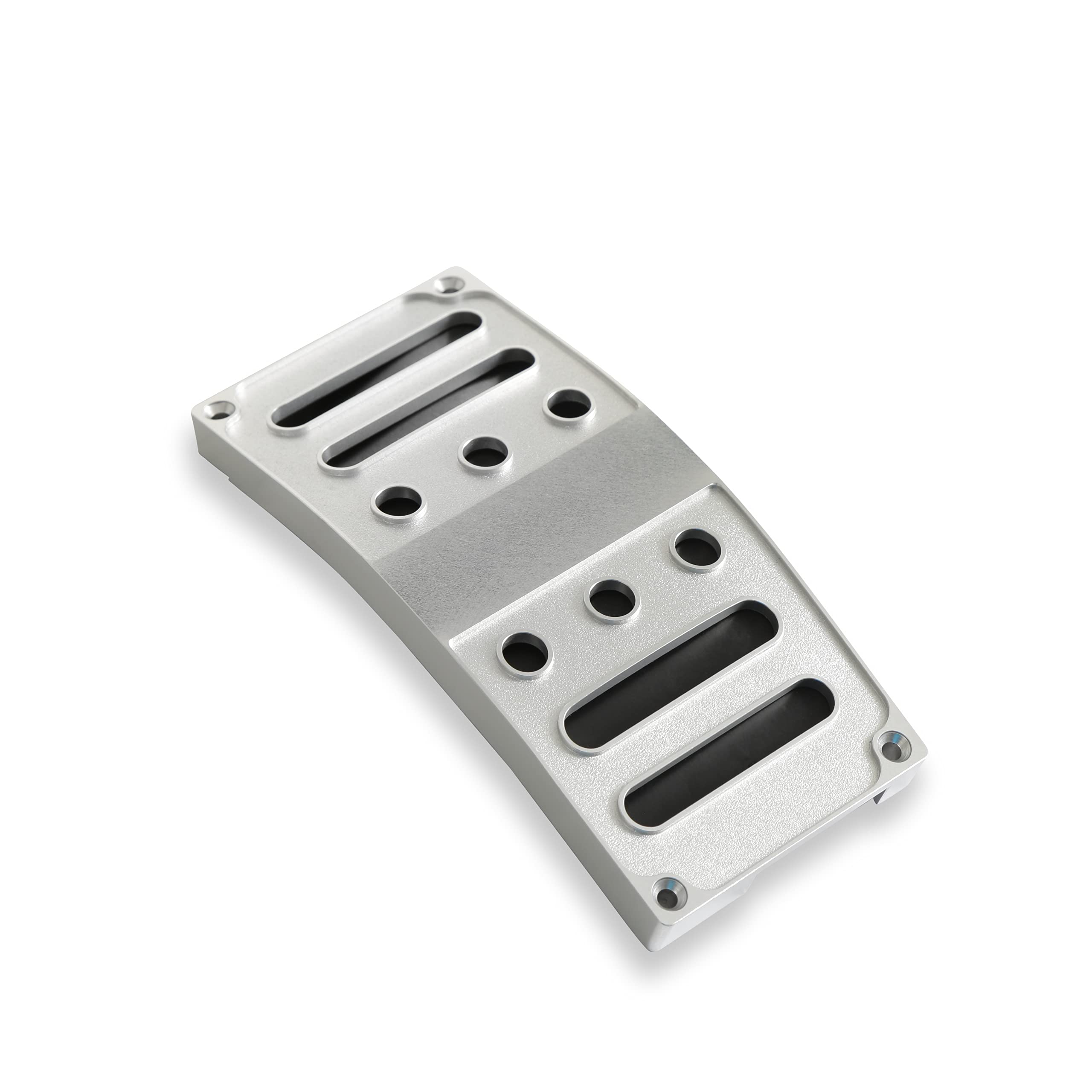 Drake Muscle Cars Manual Billet Aluminum Pedal Covers in Satin Silver Finish Compatible with 2005-2021 Ford Mustangs, Model 5R3Z-2457/9735M