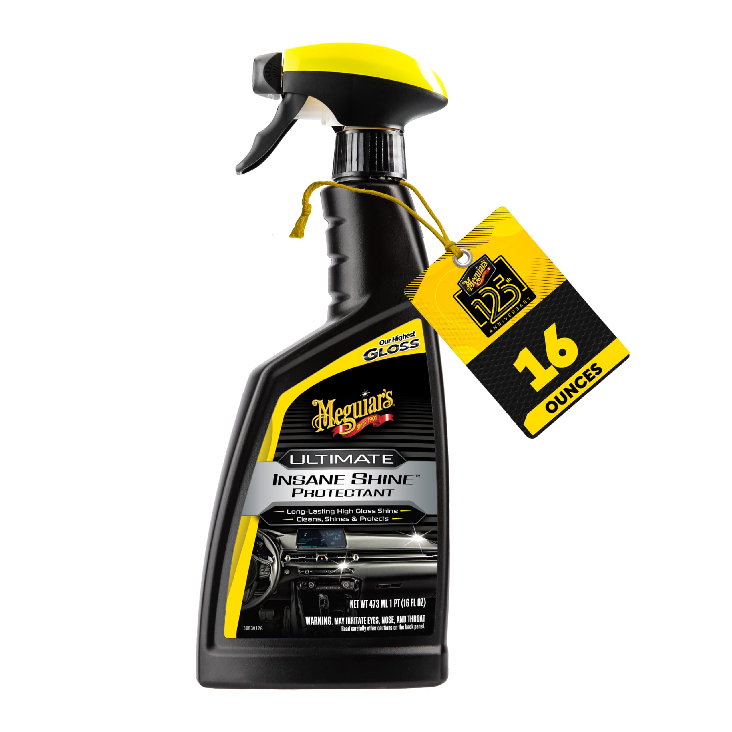Ultimate Insane Shine Protectant Meguiar's G220216, Car Cleaning Spray That Creates a Lasting and Glossy Shine, Auto Care Product Safe for Exterior and Interior Surfaces, 16 Oz