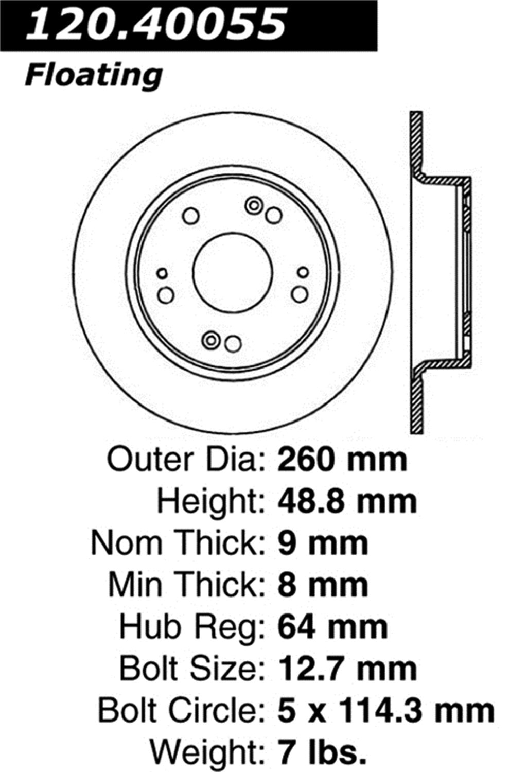 Sport Drilled/Slotted Brake Rotor StopTech 127.40055L (Rear Left), 1 Pack