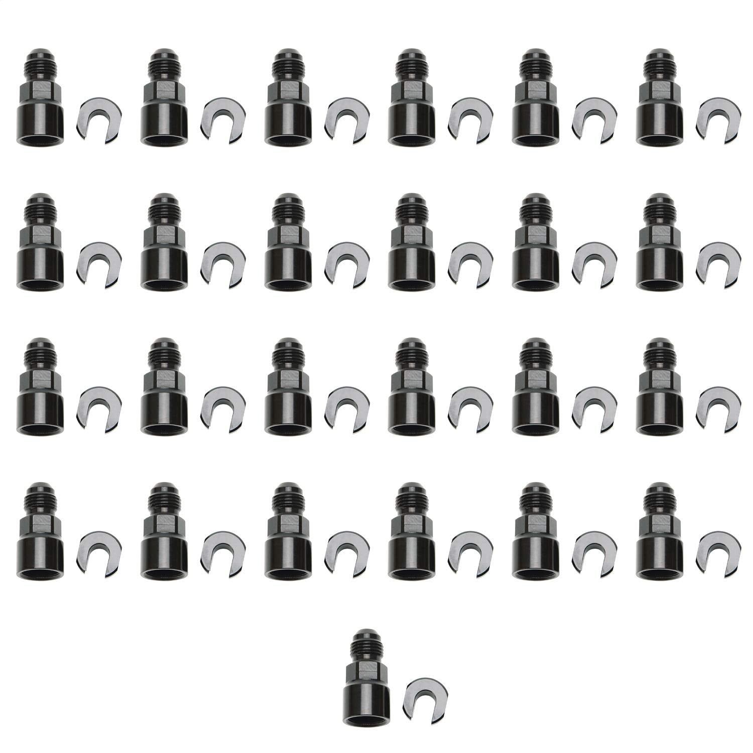 Edelbrock 644117 Adapter EFI Fitting -6 An Male To 5/16" Sae Quick DiSConnect Female SCrew Type Blk Anodized Finish Bulk Pkg Of 25
