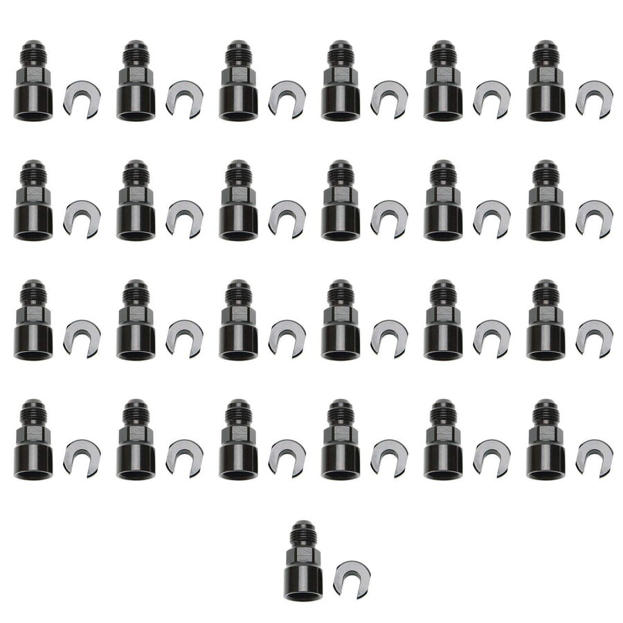 Edelbrock 644117 Adapter EFI Fitting -6 An Male To 5/16" Sae Quick DiSConnect Female SCrew Type Blk Anodized Finish Bulk Pkg Of 25