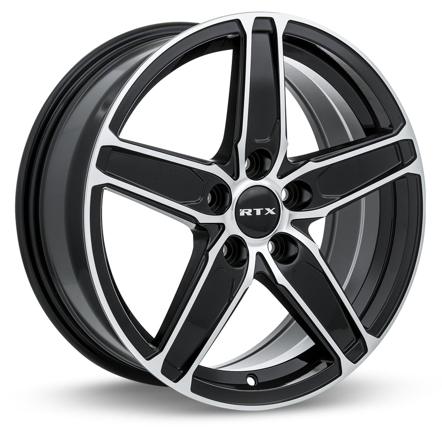 Custom RTX FROST Wheel - 17x7, 42 Offset, 5x114.3 Bolt Pattern, 64.1mm Hub - Black with Machined Face Rim