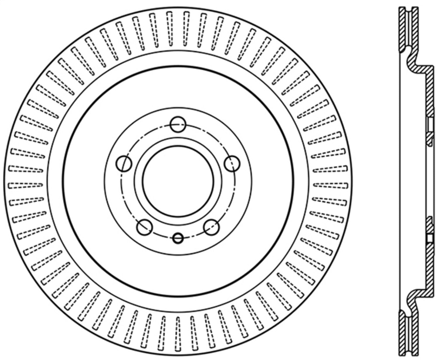 StopTech Sport 128.61105R Cross Drilled Brake Rotor (Rear Right), 1 Pack
