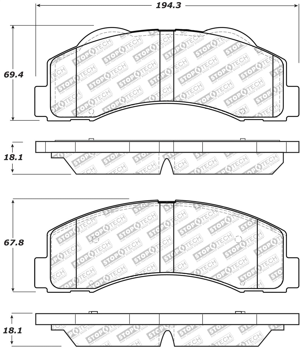 Brake Pads StopTech 305.14140 Street Select with Hardware