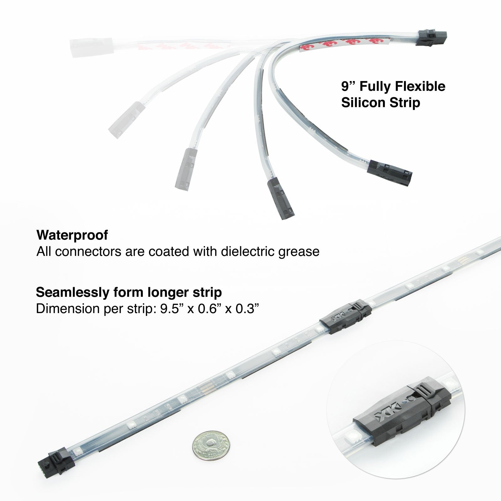 App Control XKGLOW Chrome Car Mini LED Accent Light Kit - Interior