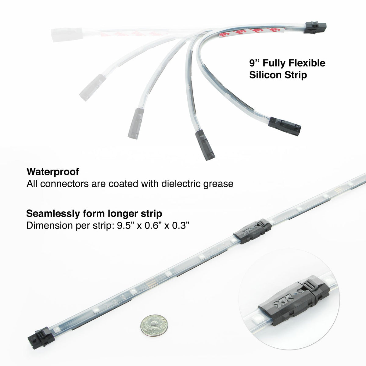 App Control XKGLOW Chrome Car Mini LED Accent Light Kit - Interior