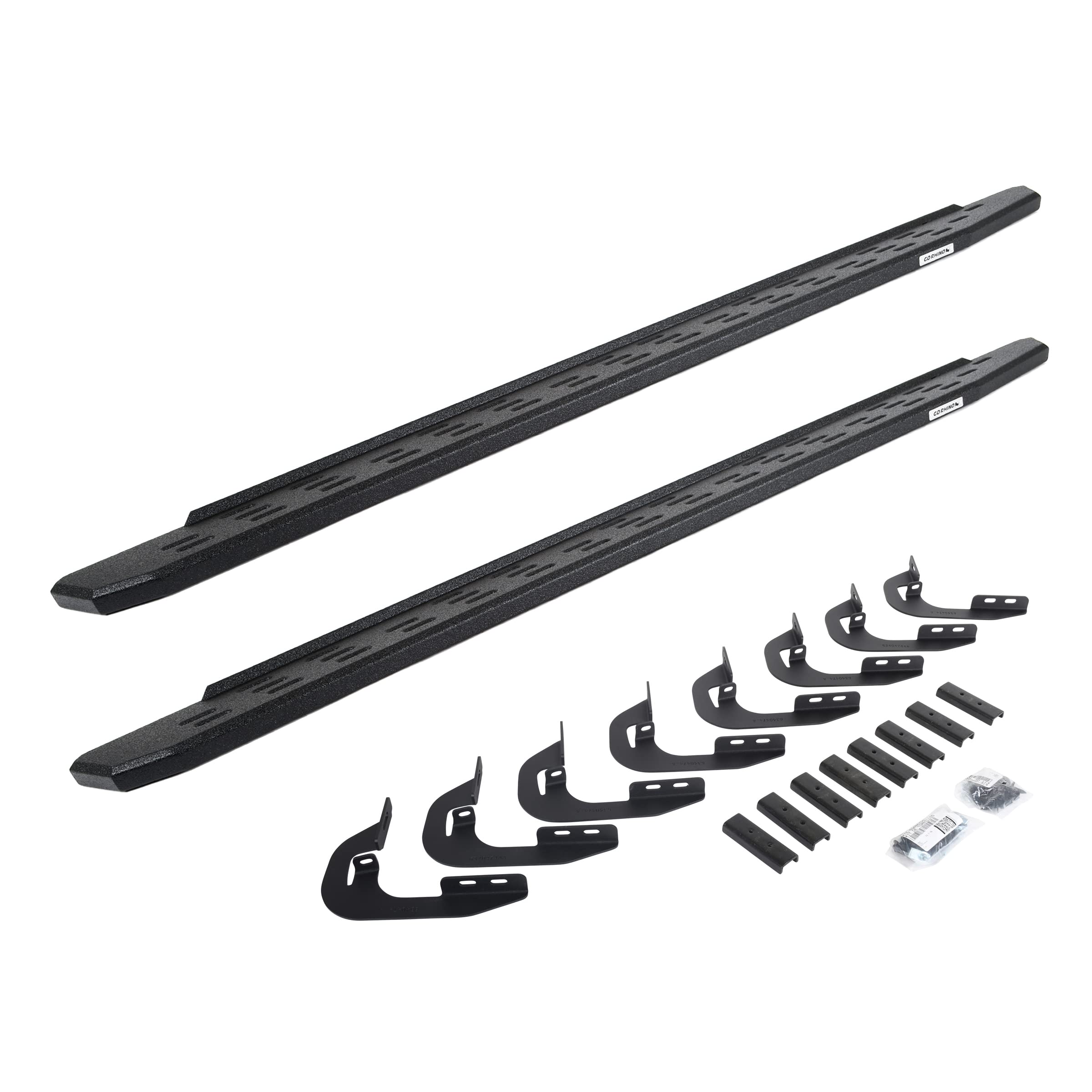 Go Rhino Running Boards & Brackets RB30 | Galvanized Steel, Protective Bedliner Coating | 69604787T | Fits 2014-2018 Chevrolet Silverado/GMC Sierra 1500 Crew Cab (See Description)