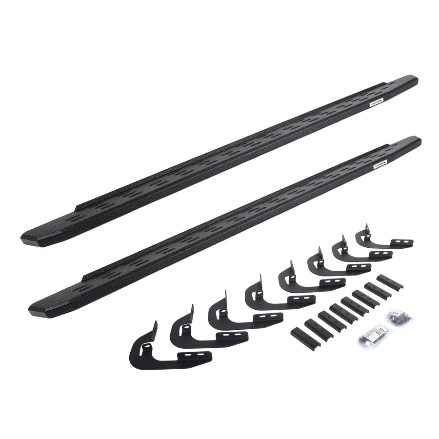 Go Rhino Running Boards & Brackets RB30 | Galvanized Steel, Protective Bedliner Coating | 69604787T | Fits 2014-2018 Chevrolet Silverado/GMC Sierra 1500 Crew Cab (See Description)