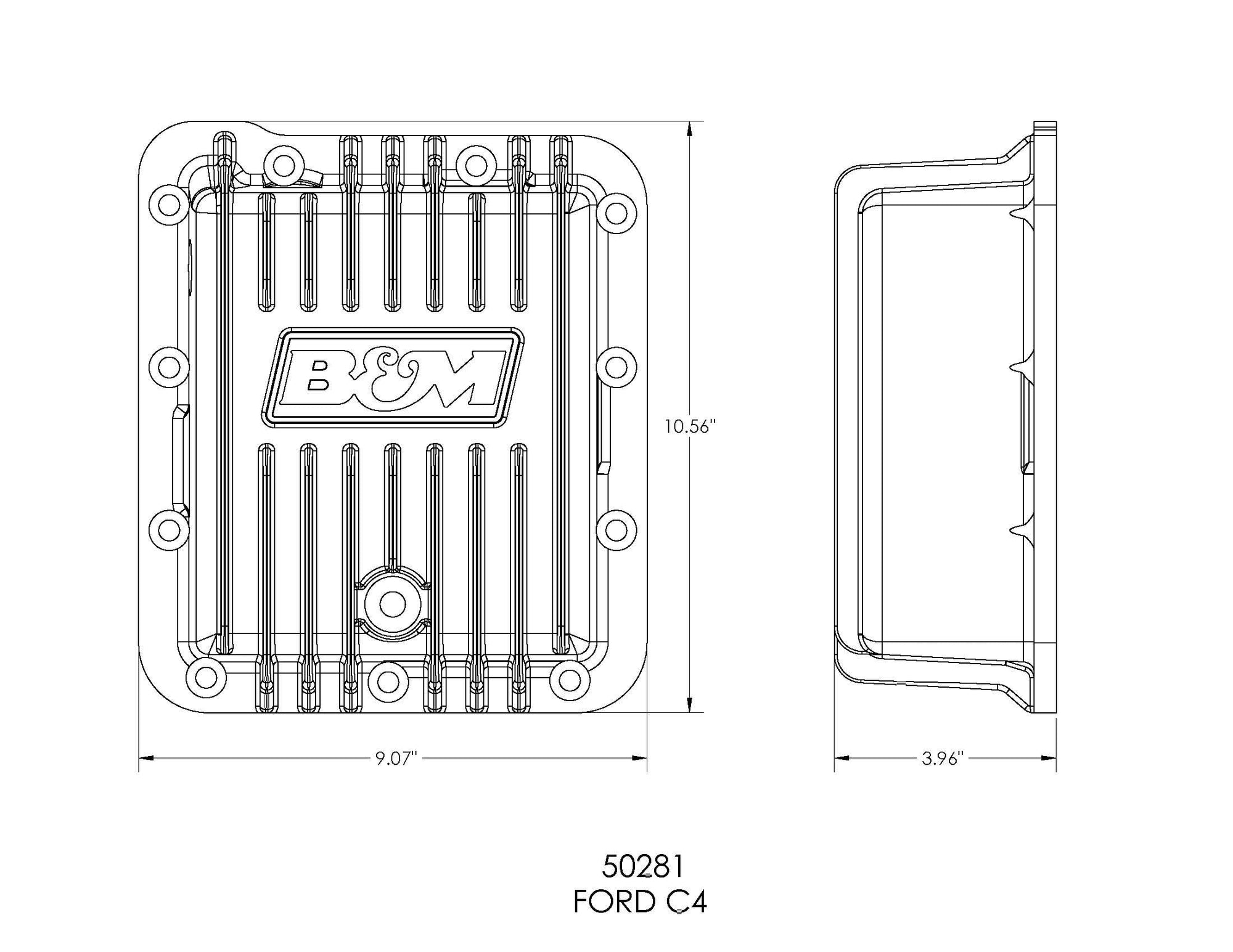 Extra Depth B&M 50281 Cast Aluminum Transmission Pan