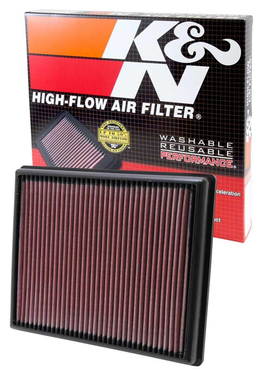 High-Flow K&N Original Lifetime Engine Air Filter: Increase Power: Premium, Washable: Compatible with 2012-2018 BMW: 235i, 335i, 435i, ActiveHybrid 3, i8, M2, 33-2997