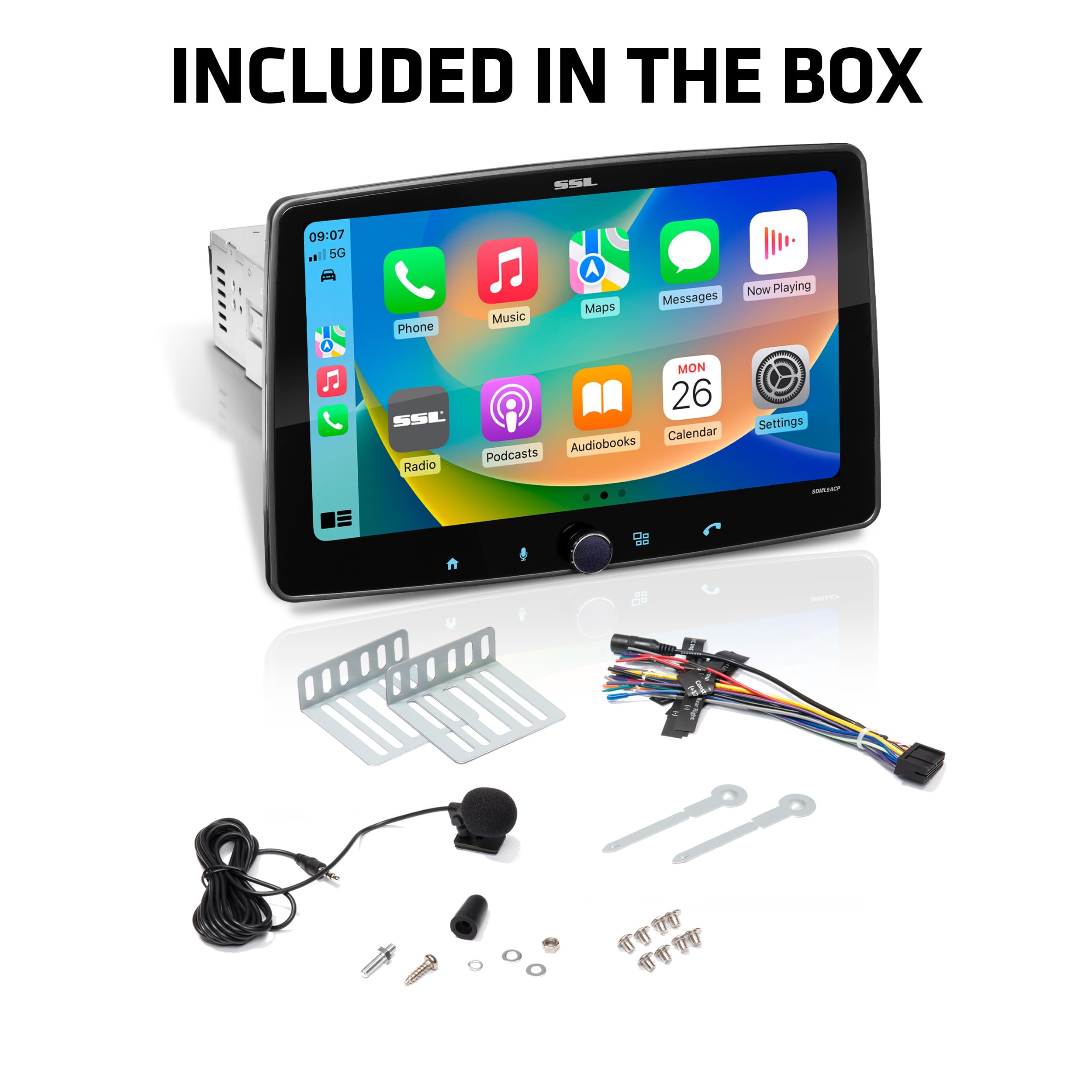 Sound Storm Laboratories Car Audio Stereo SDML9ACP - Apple CarPlay, Android Auto, 9 Inch Touchscreen, Bluetooth, No CD DVD Player, Radio Receiver