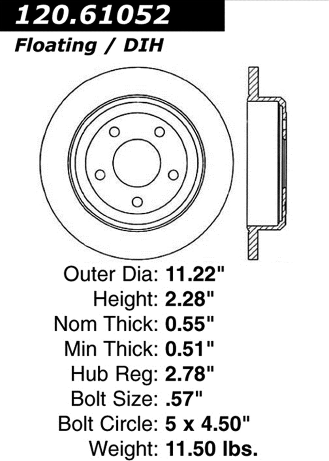 Sport Drilled/Slotted Brake Rotor StopTech 127.61052L (Rear Left), 1 Pack