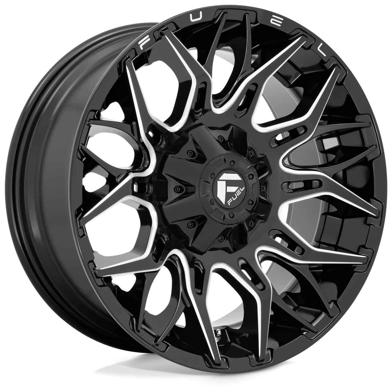 D769 TWITCH FUEL OFF-ROAD 20X9, 8X180, 5.04, 1mm GLOSSY BLACK MILLED - D76920901850