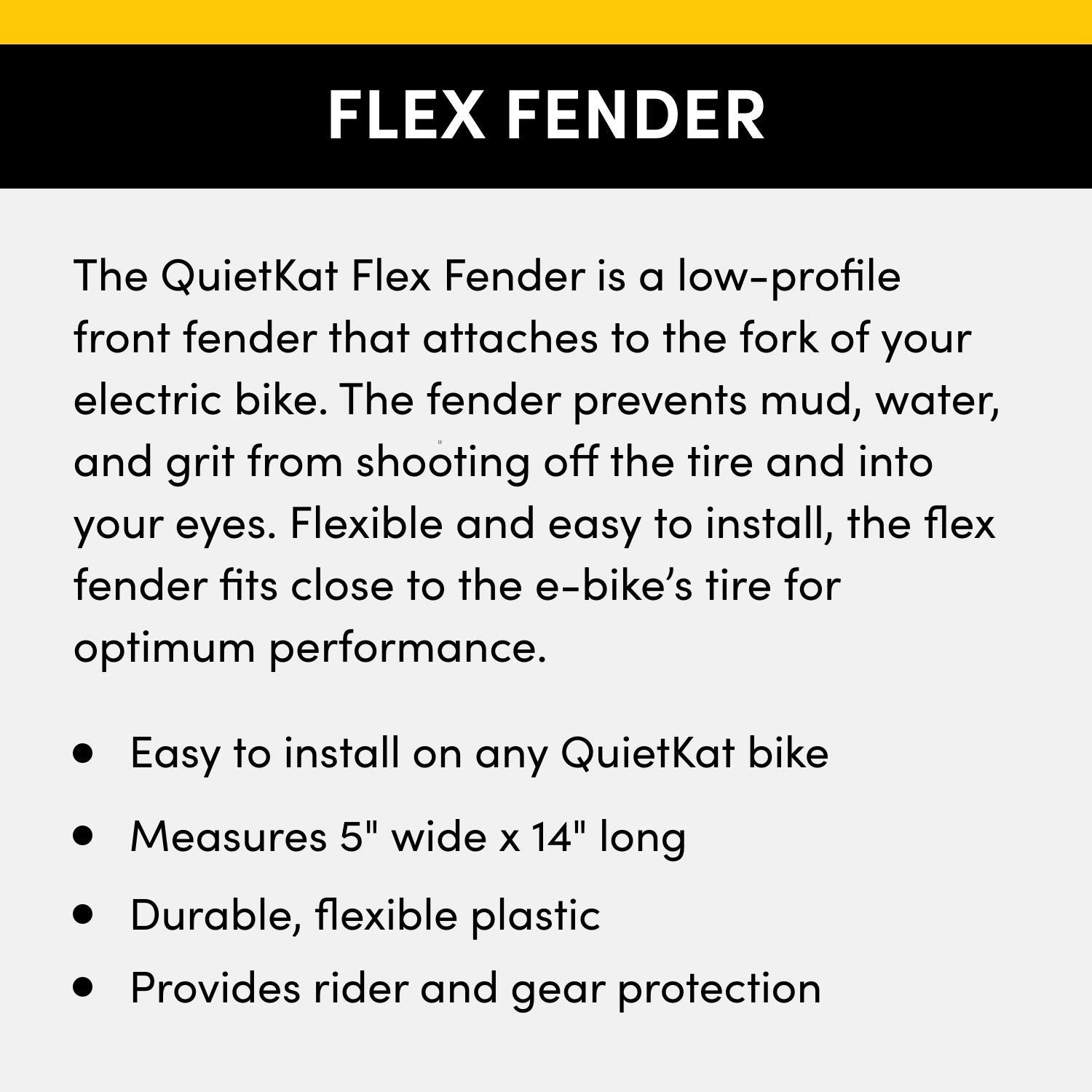 Flex Front Fender QuietKat QKFF for E-Bikes