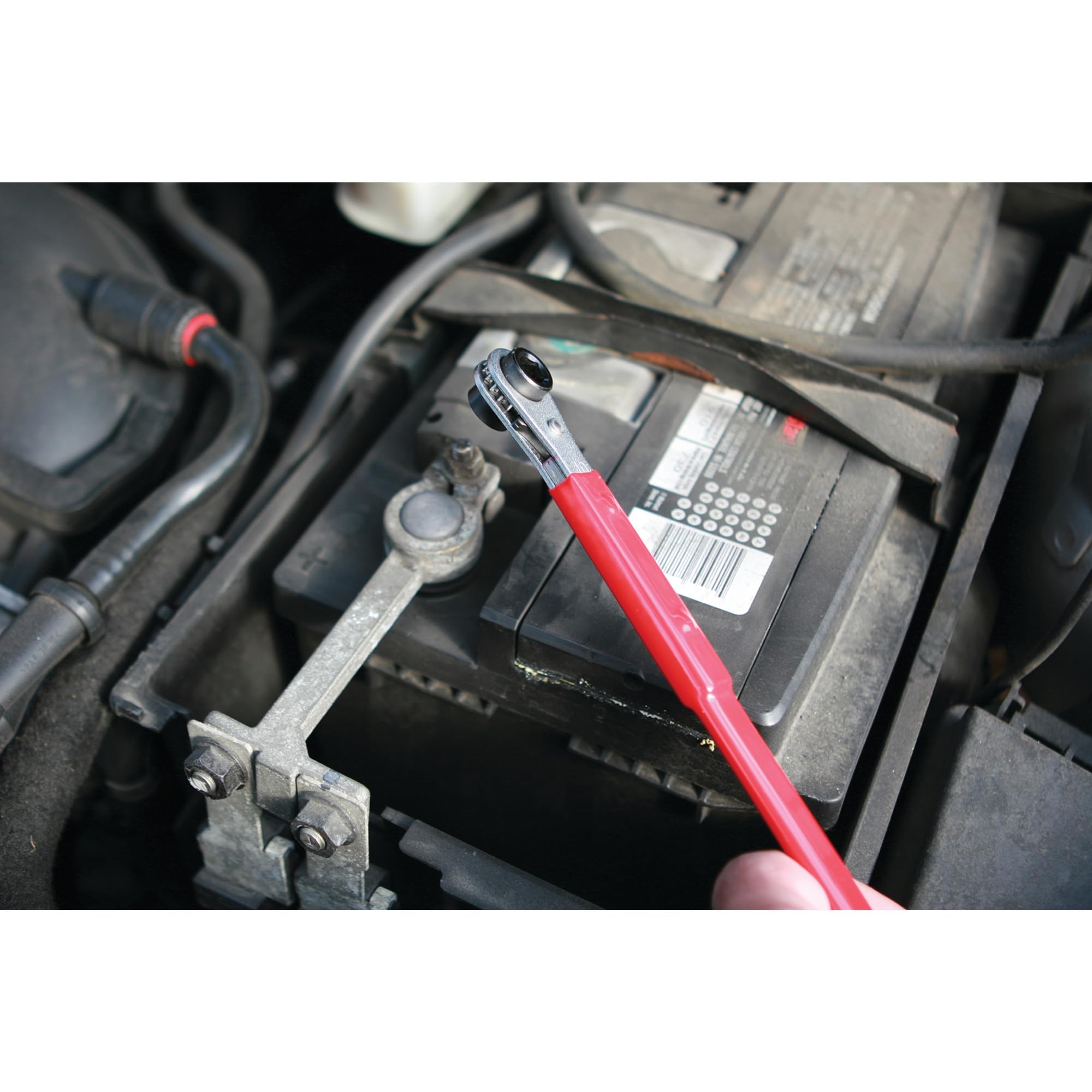 Side Terminal Performance Tool W1676 Battery Ratchet Wrench with Insulated Handle and Reversible Socket for Confined Areas, 95-Inches Long