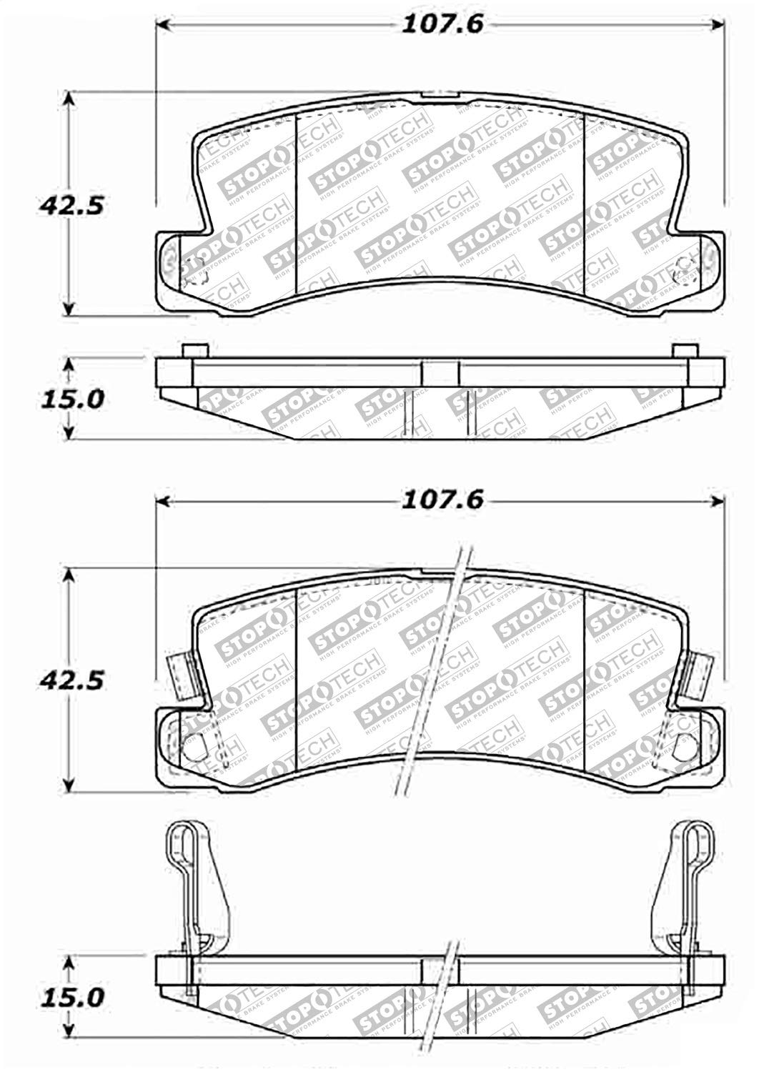 Brake Pads StopTech 305.03250 with Hardware Street Select