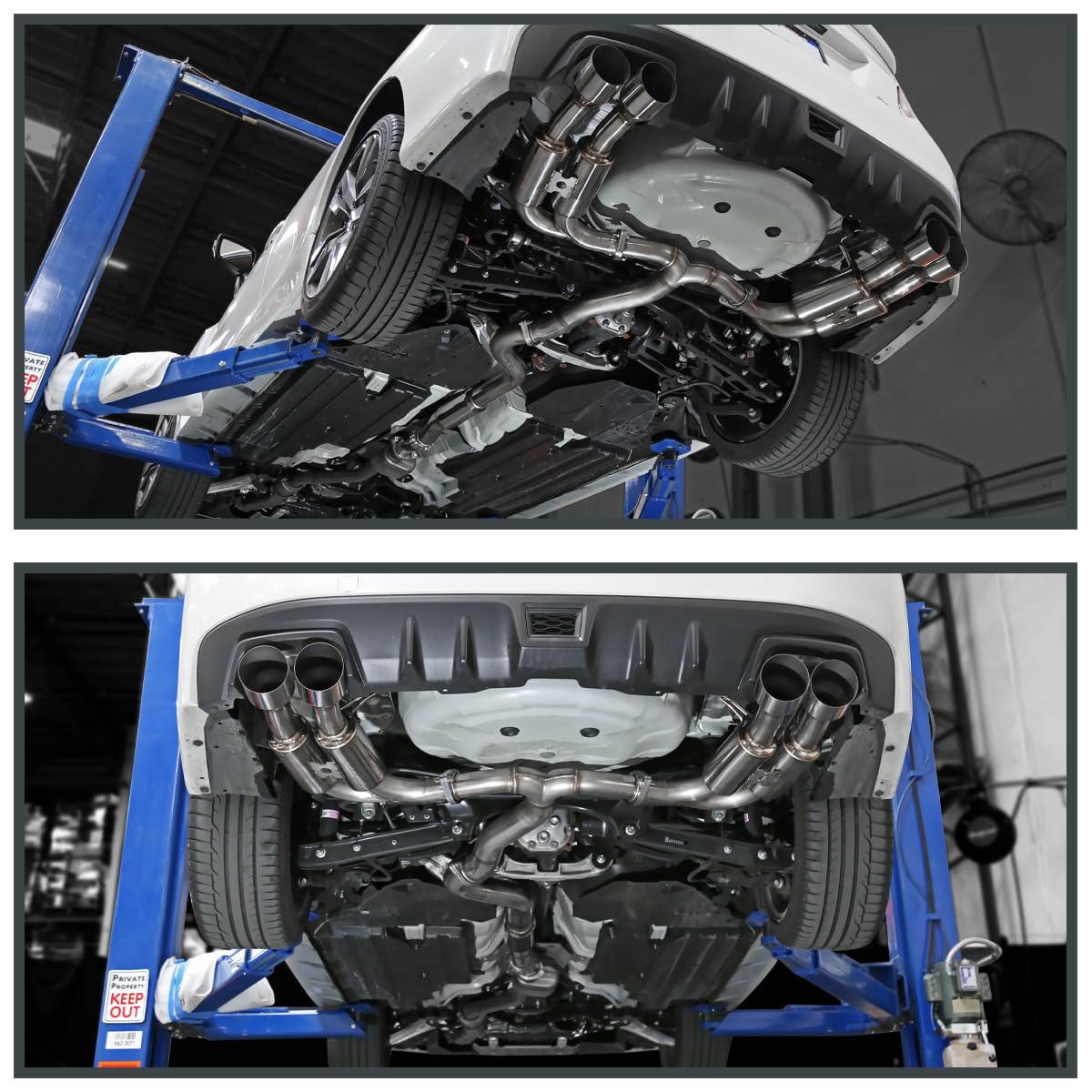 4" Spec-D Tuning Stainless Steel Quad Tip Catback Exhaust System Compatible with 2015-2021 Subaru WRX STI