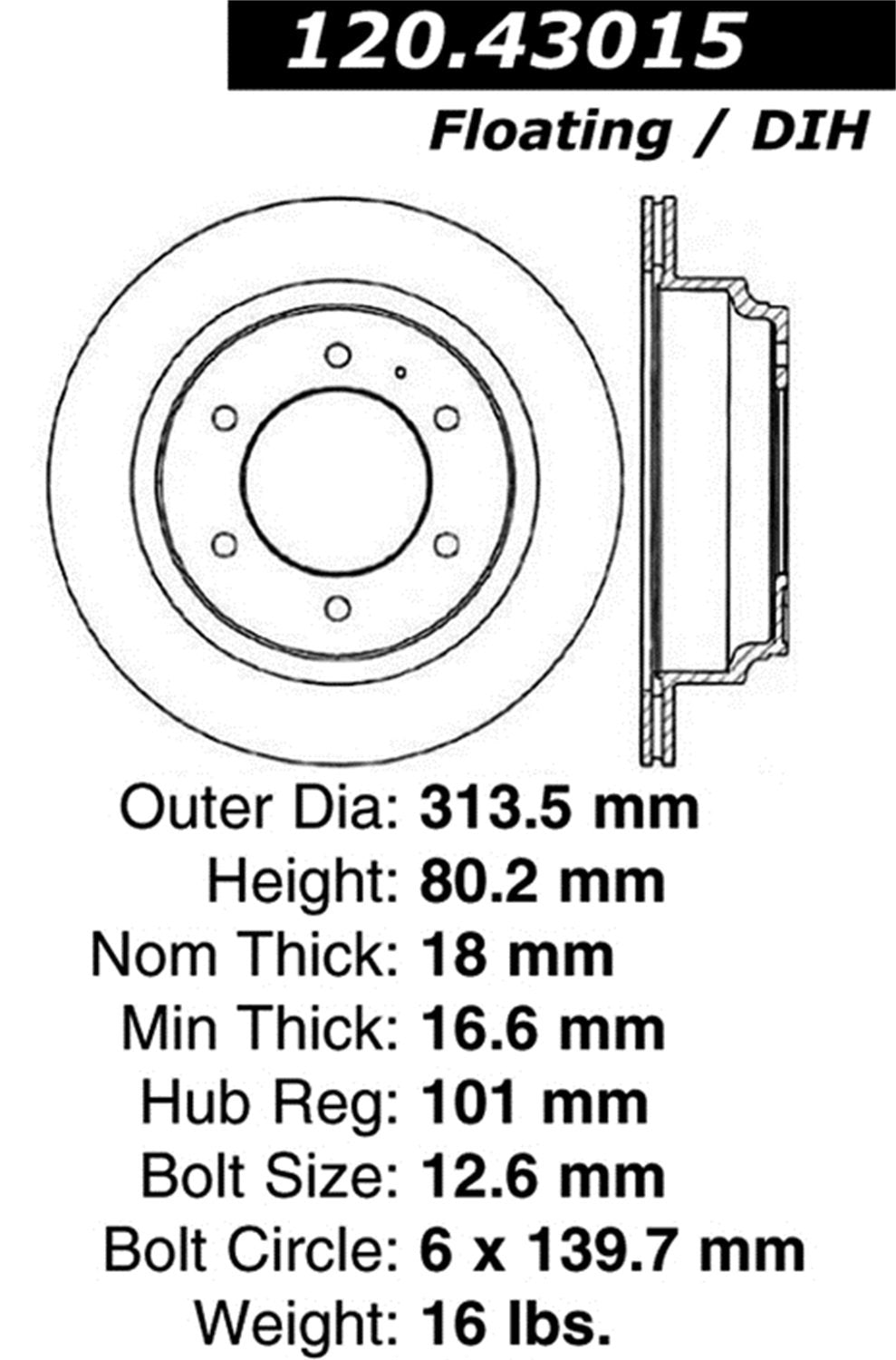 Sport Drilled/Slotted Brake Rotor StopTech 127.43015R (Rear Right), 1 Pack