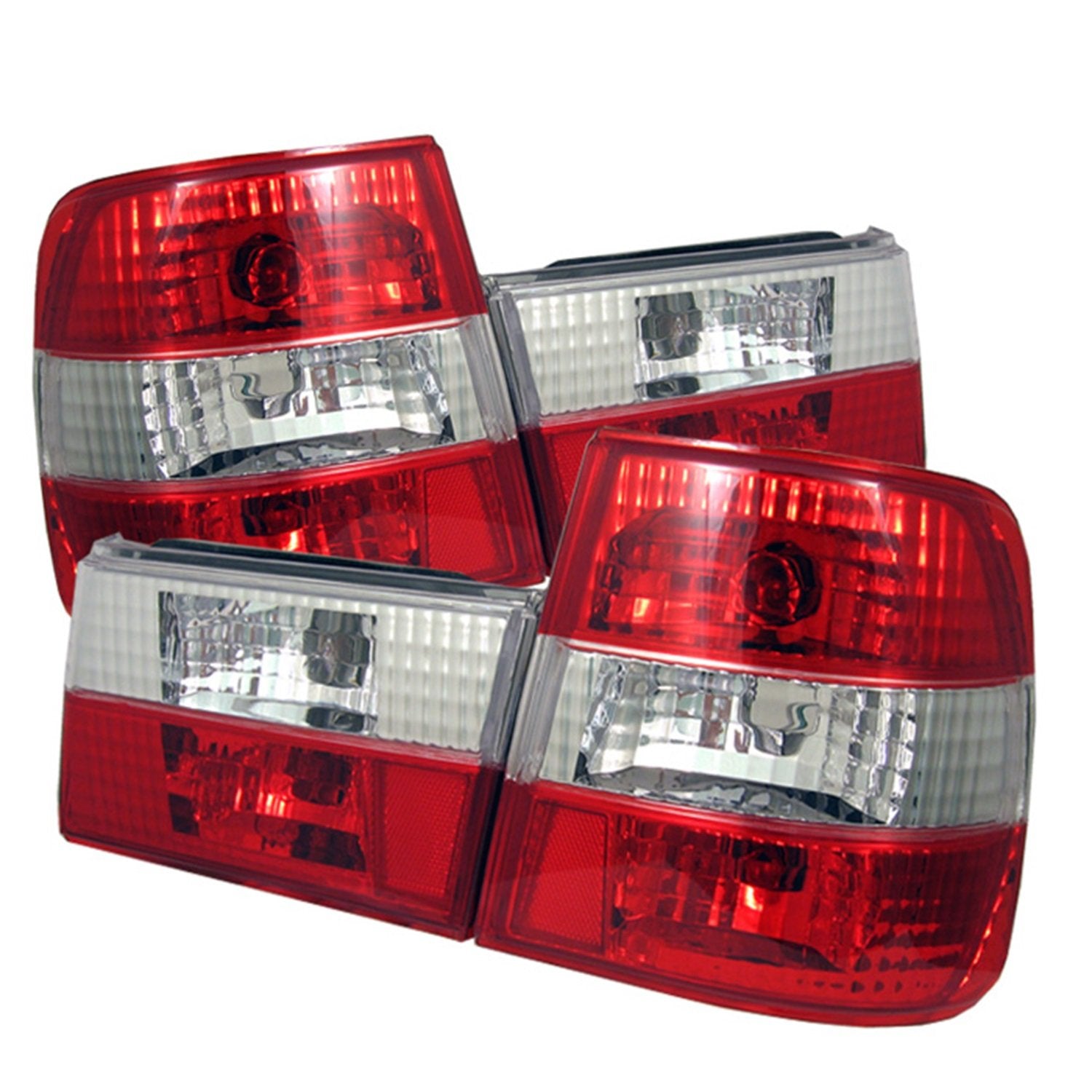 BMW E34 5-Series Spyder 5000491 88-95 Euro Style Tail Lights - Red Clear