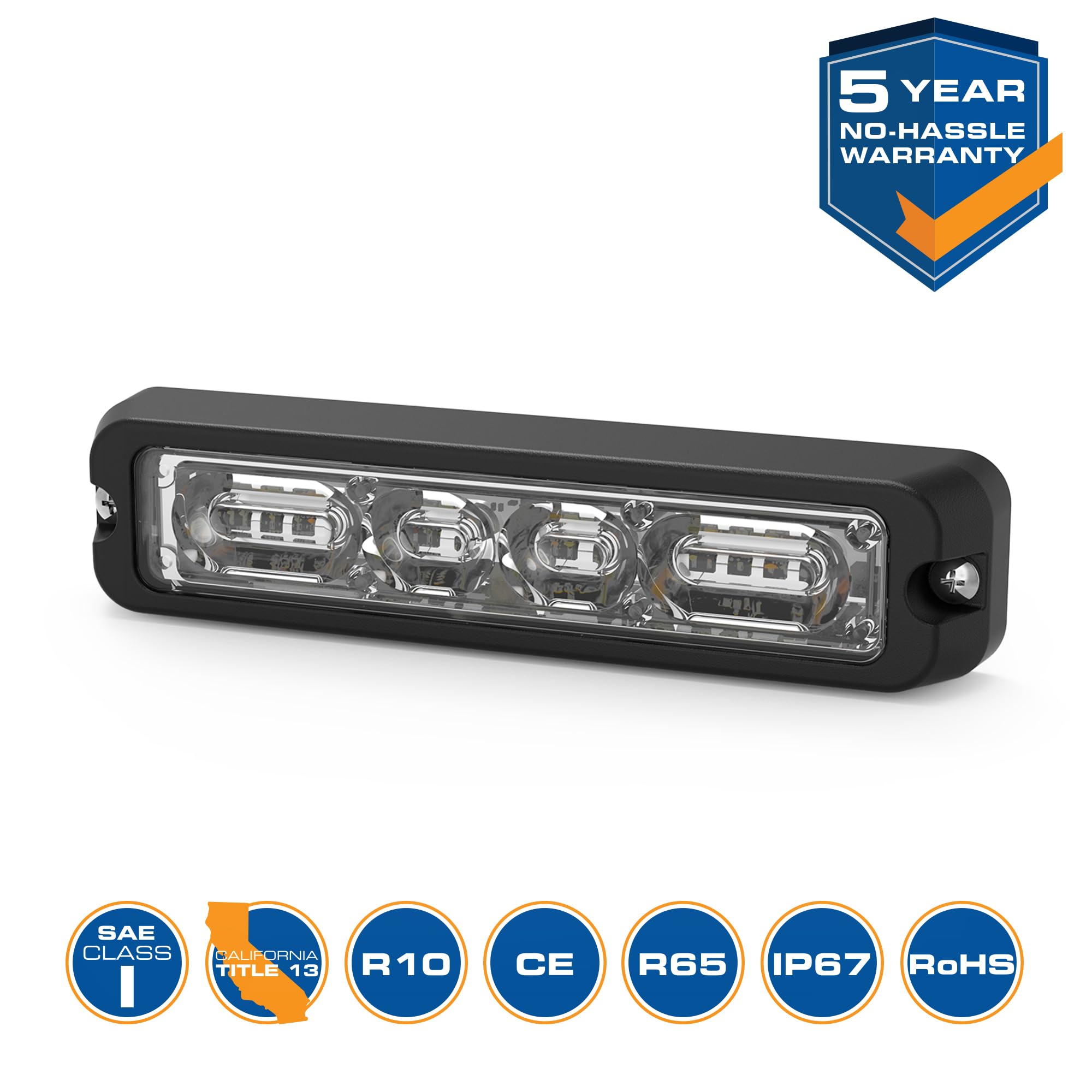ECCO High-Intensity LED 6 LED Amber Directional Multi-Mount 0.9 amps 12V 24V Waterproof Warning Light Construction Caution Lights for Truck Off Road car Commercial Vehicles, 5 Year Warranty