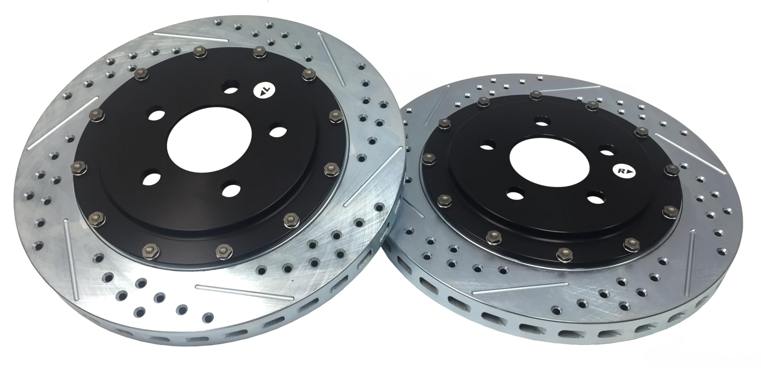 Baer Brakes EradiSpeed+ 2261002 Front 2-piece Brake Rotors Slotted Drilled Zinc Plated