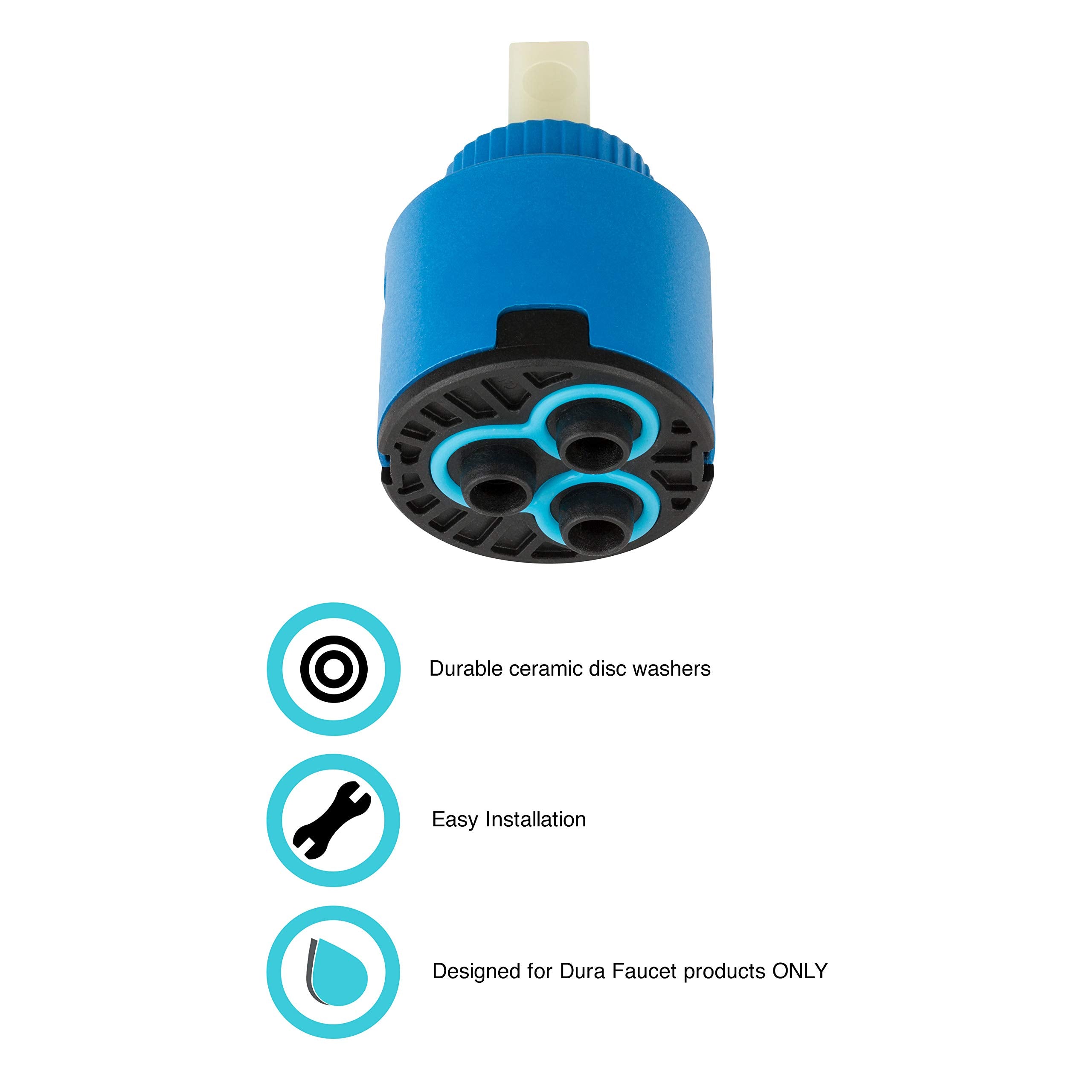 Dura Faucet DF-RK601 Ceramic Disc Cartridge Replacement for RV Faucets DF-NMK504 and DF-NMK852 Handle