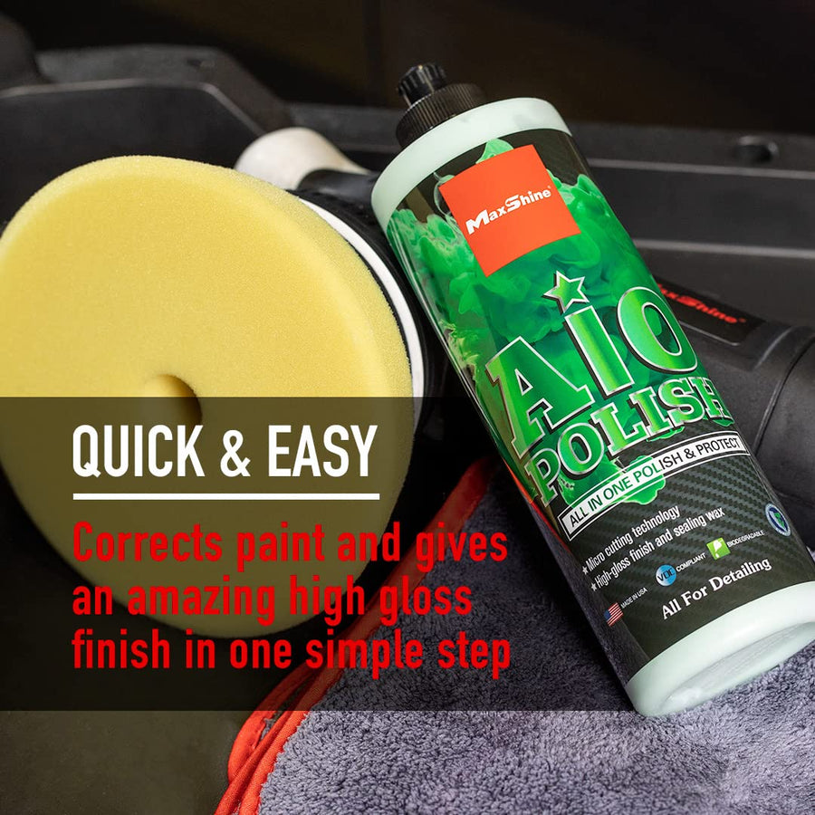 All-in-One Maxshine Polish & Protect 16oz - Ultimate Paint Correction & Sealant Protection - Fast, Easy, High-Gloss Finish, Scratch & Swirl Remover - Premium Auto Detailing Accessories & Supplies