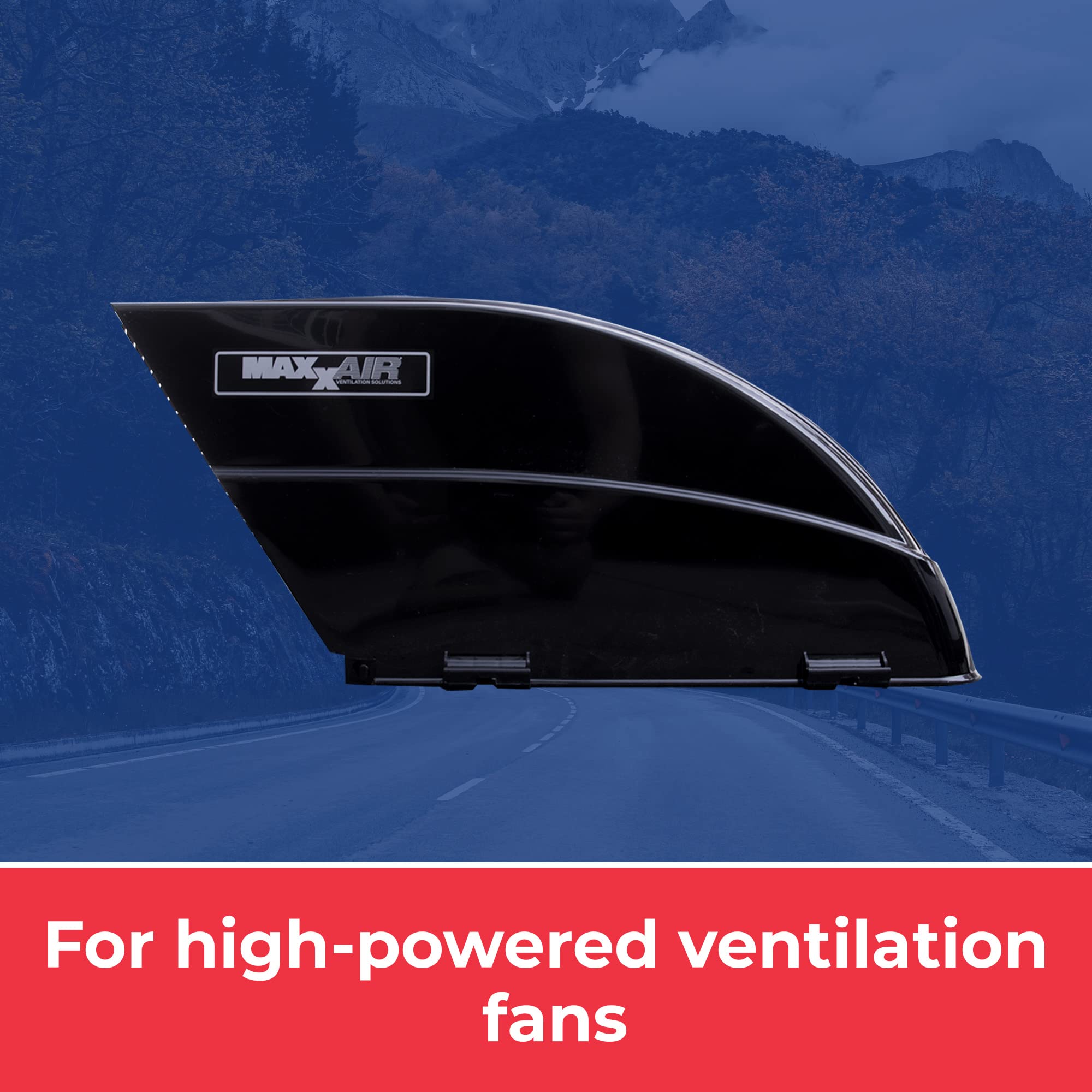 FANMATE MAXXAIR 00-955002 Cover with EZ Clip Hardware, Constant Airflow, Super Tough, Black Fan/Vent