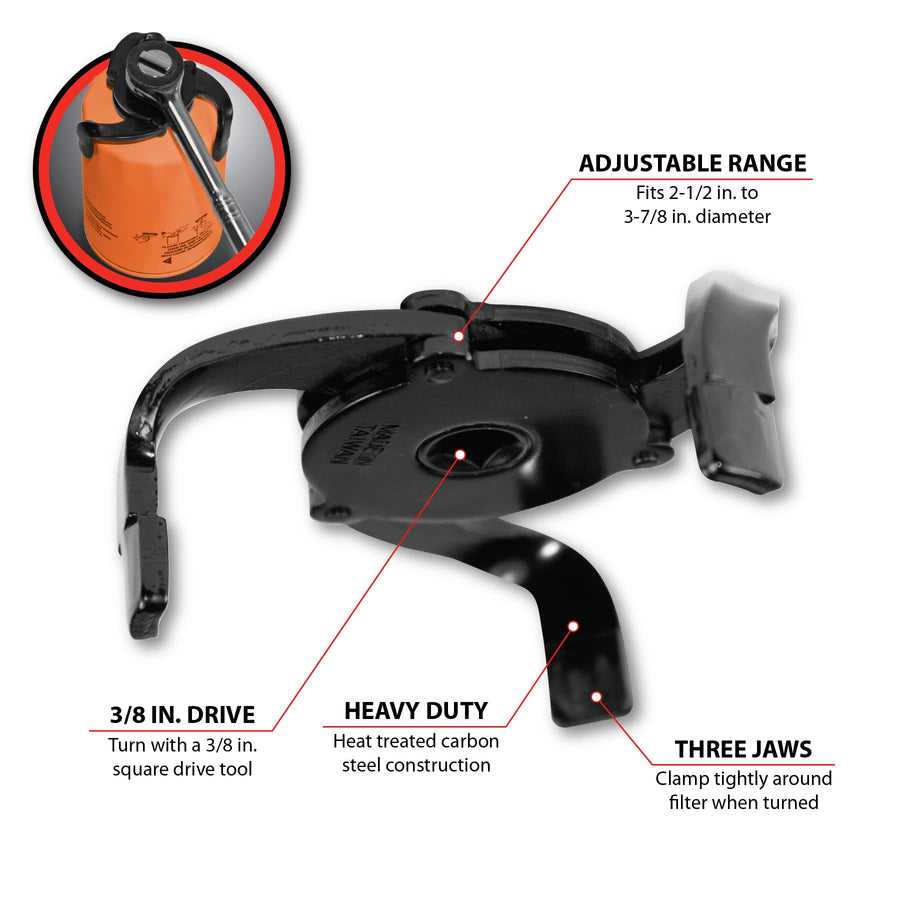 3-Jaw Performance Tool W270 Universal 2-1/2-Inch to 3-7/8-Inch Filter Wrench