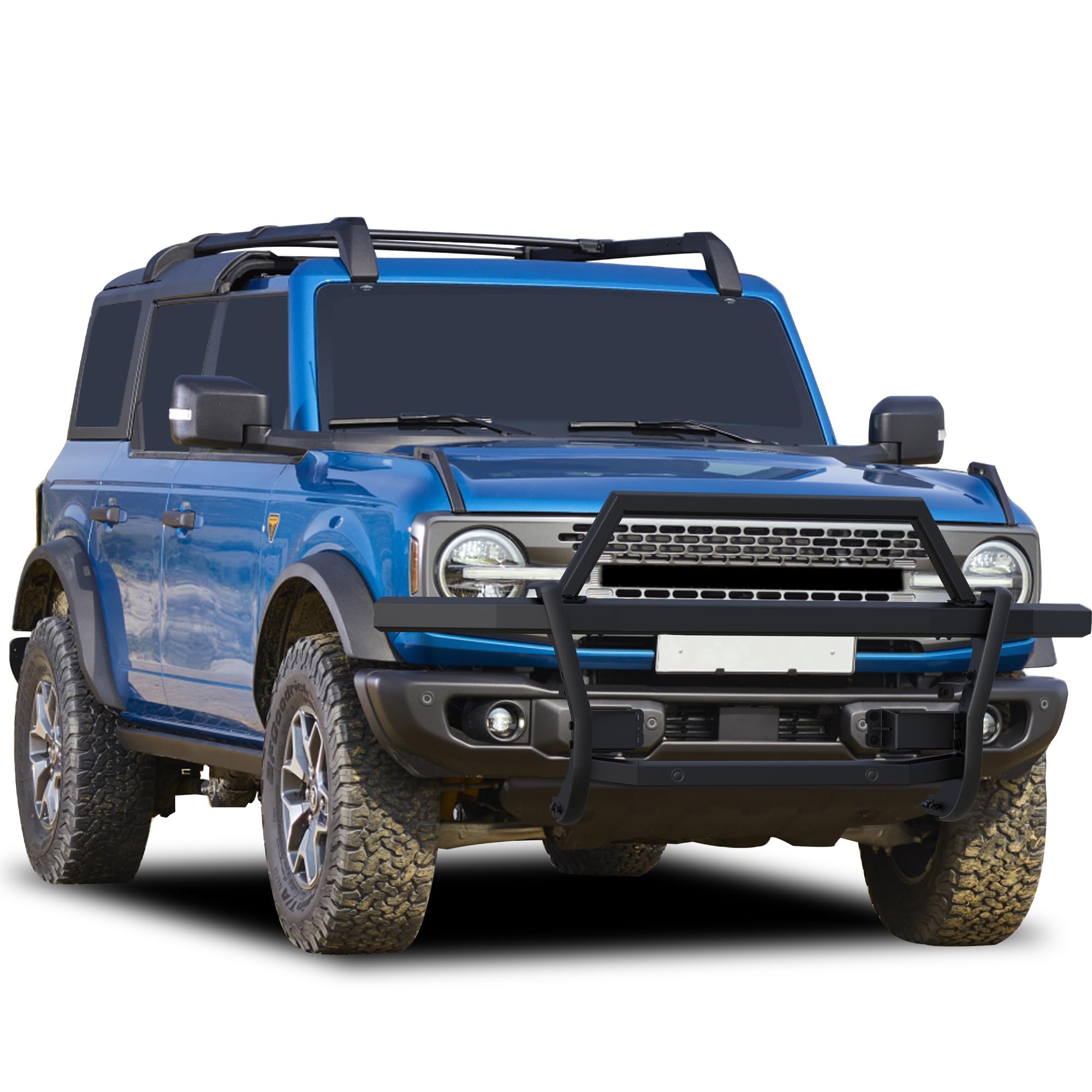 Rambler Black Horse Grille Guard Modular Black Compatible with 2021-2024 Ford Bronco-RAGF20