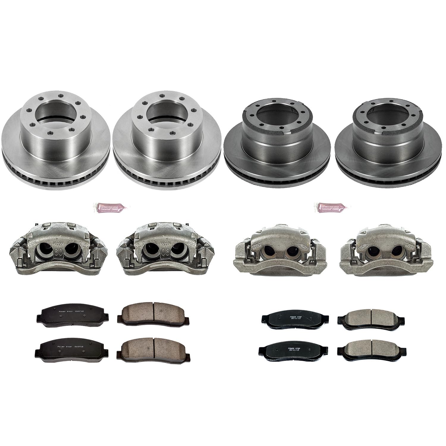 Power Stop Autospeciality KCOE5574 Replacement Front and Rear Caliper Kit- OE Rotors, Ceramic Brake Pads, Calipers