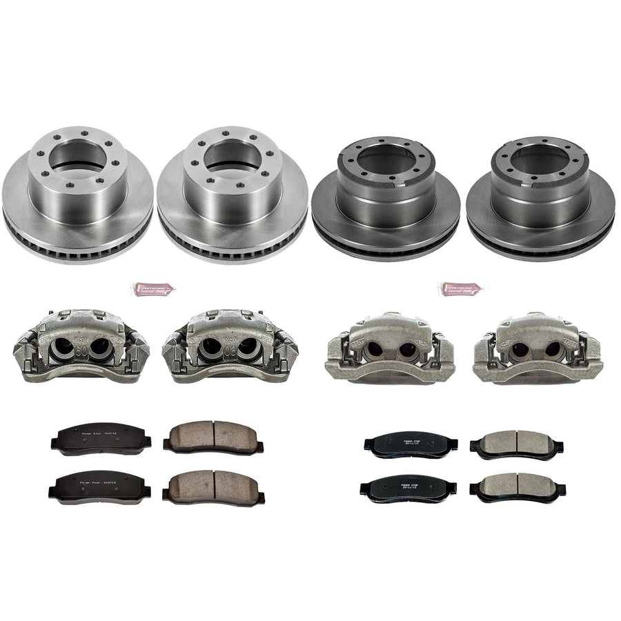 Power Stop Autospeciality KCOE5574 Replacement Front and Rear Caliper Kit- OE Rotors, Ceramic Brake Pads, Calipers