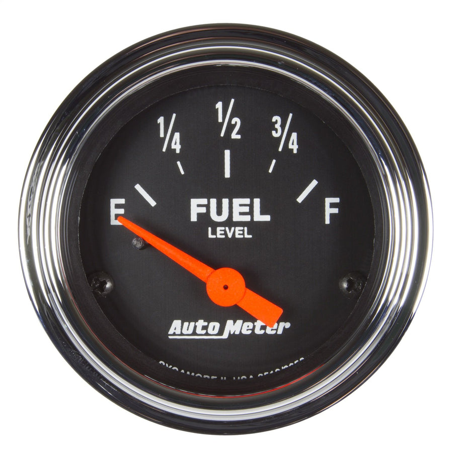 AutoMeter 2519 Auto Meter Gauge, Fuel Level, 2 1/16", 73Ωe to 10Ωf(Aftermarket Linear), Elec, Trad Chrome