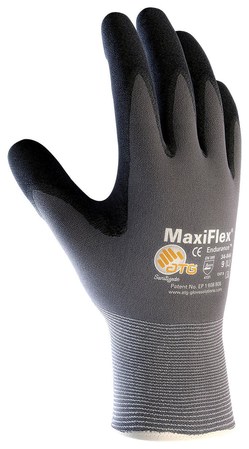 MaxiFlex Seamless Knit Endurance Nylon Gloves, Medium, Gray/black, 12 Pairs