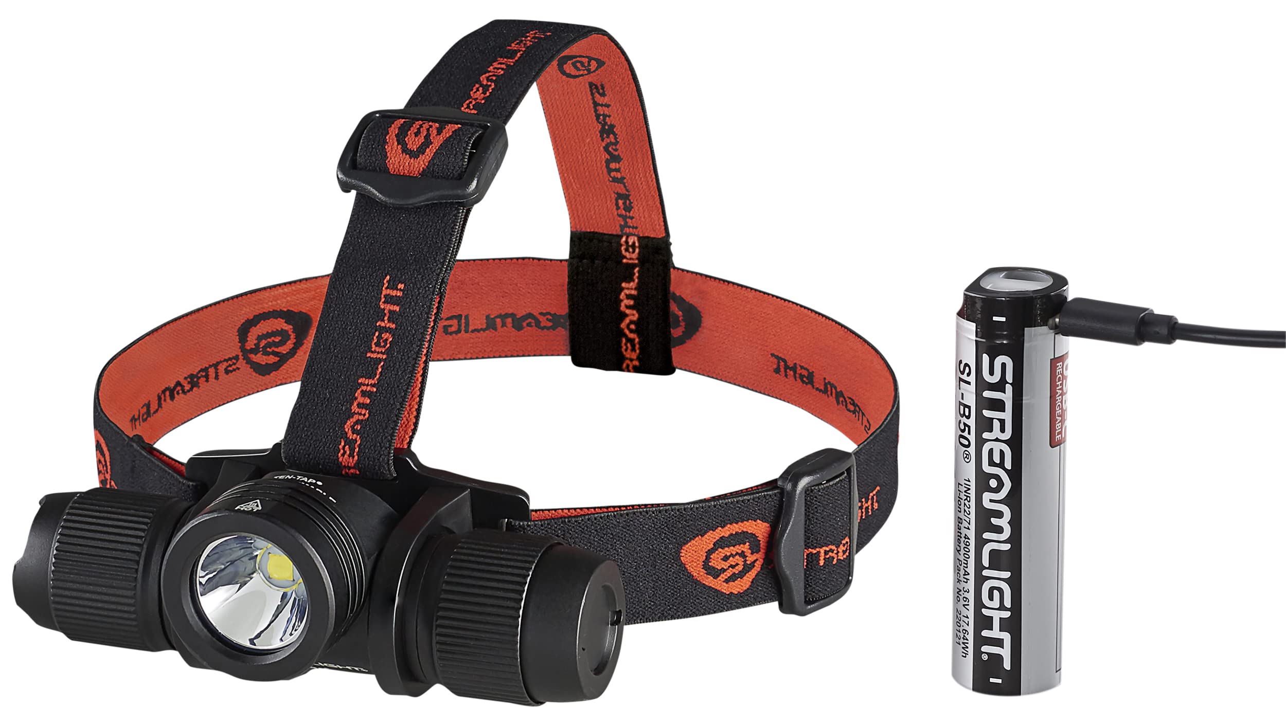 ProTac 2.0 Streamlight 2000-Lumen Headlamp with Rechargeable Battery, Strap, Black