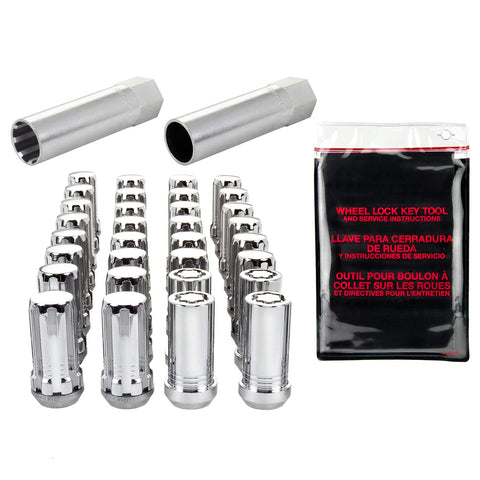 McGard Chrome SplineDrive Wheel Installation Kit 65810 (M14 x 1.5 Thread Size) - for 8 Lug Wheels, 28 Lug Nuts / 4 Locks / 1 Key / 1 Install Tool