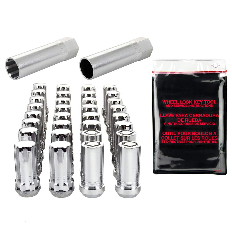 McGard Chrome SplineDrive Wheel Installation Kit 65810 (M14 x 1.5 Thread Size) - for 8 Lug Wheels, 28 Lug Nuts / 4 Locks / 1 Key / 1 Install Tool