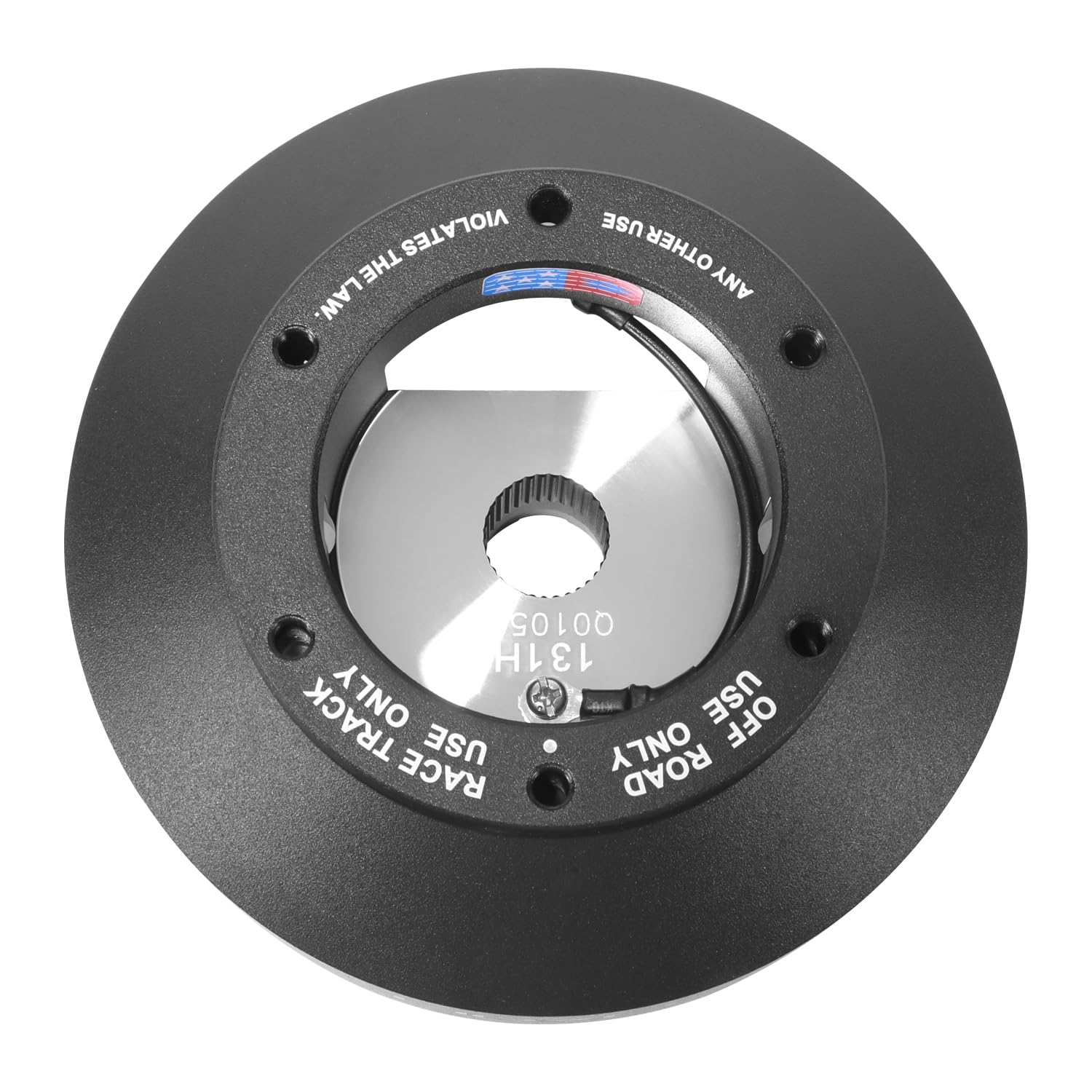 NRG Innovations Short Hub Racing Style Steering Wheel, Lockable Aluminum Steering Shaft, 6x70mm Bolt Pattern Quick Release Adapter Unit, Compatible For 97-12 Honda/Acura, Black, NRG-SRK-131H-A