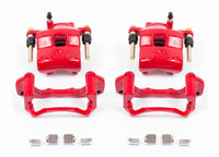Power Stop Pair of High-Temp Red Powder Coated Front Calipers For Mazda Protege 1999-2003 [Model Specific]