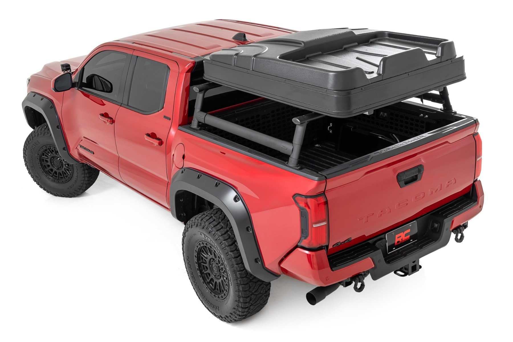 Rough Country Bed Rack Full-Height for Toyota Tacoma (2024-2025) - Modular Aluminum Truck Rack for Cargo Racks, Rooftop Tents, Ladders & Overland Gear