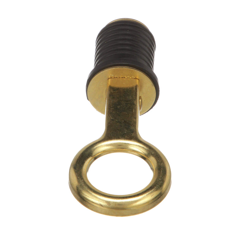 Attwood Snap-Handle 7524A7 Drain Plug, For 1-Inch-Diameter Drains, Locks in Place, Brass Handle, Rubber Plug