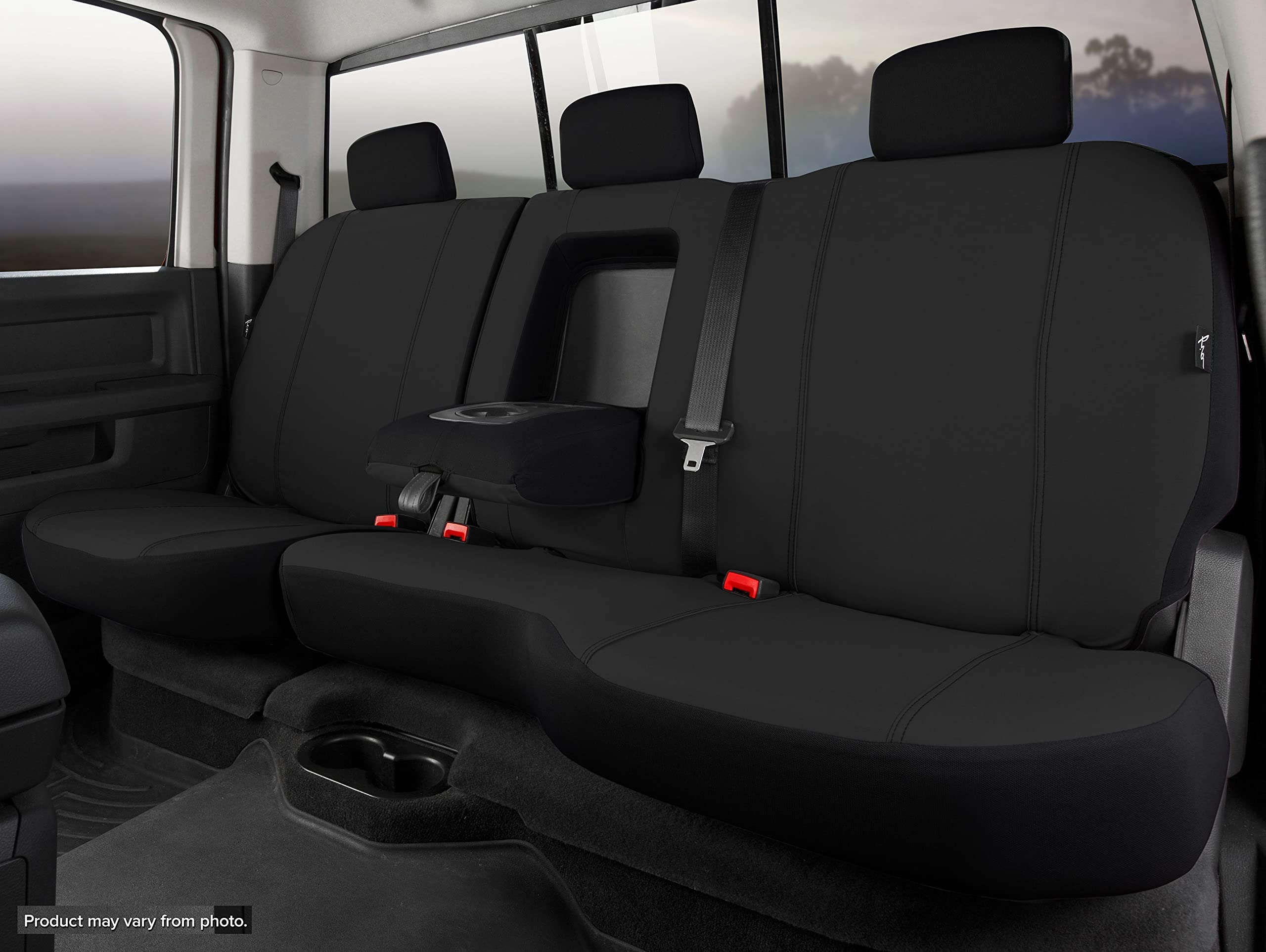 Custom Fit FIA SP82-79 Black Rear Seat Cover Split Seat 60/40 - Polyester, (Black)