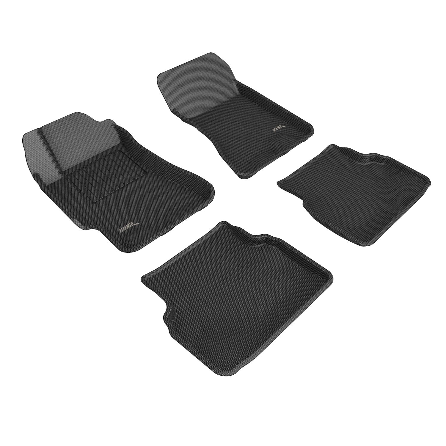 Complete Set 3D MAXpider Custom Fit All-Weather Floor Mat for Select Subaru Impreza Models - Kagu Rubber (Black)
