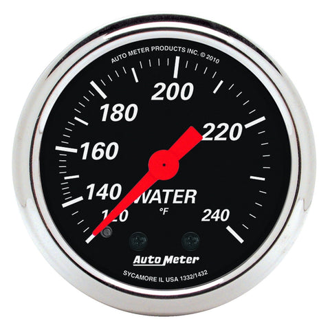 Mechanical Water Temperature Gauge Auto Meter 1432 Designer Black