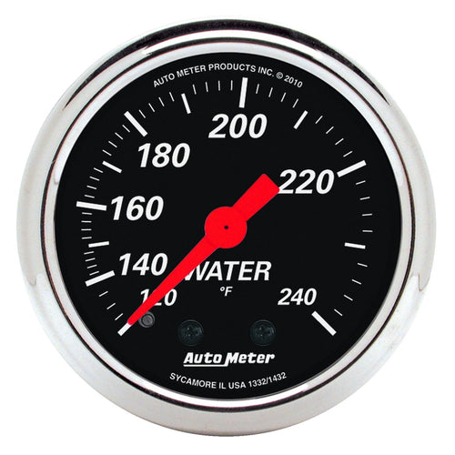 Mechanical Water Temperature Gauge Auto Meter 1432 Designer Black