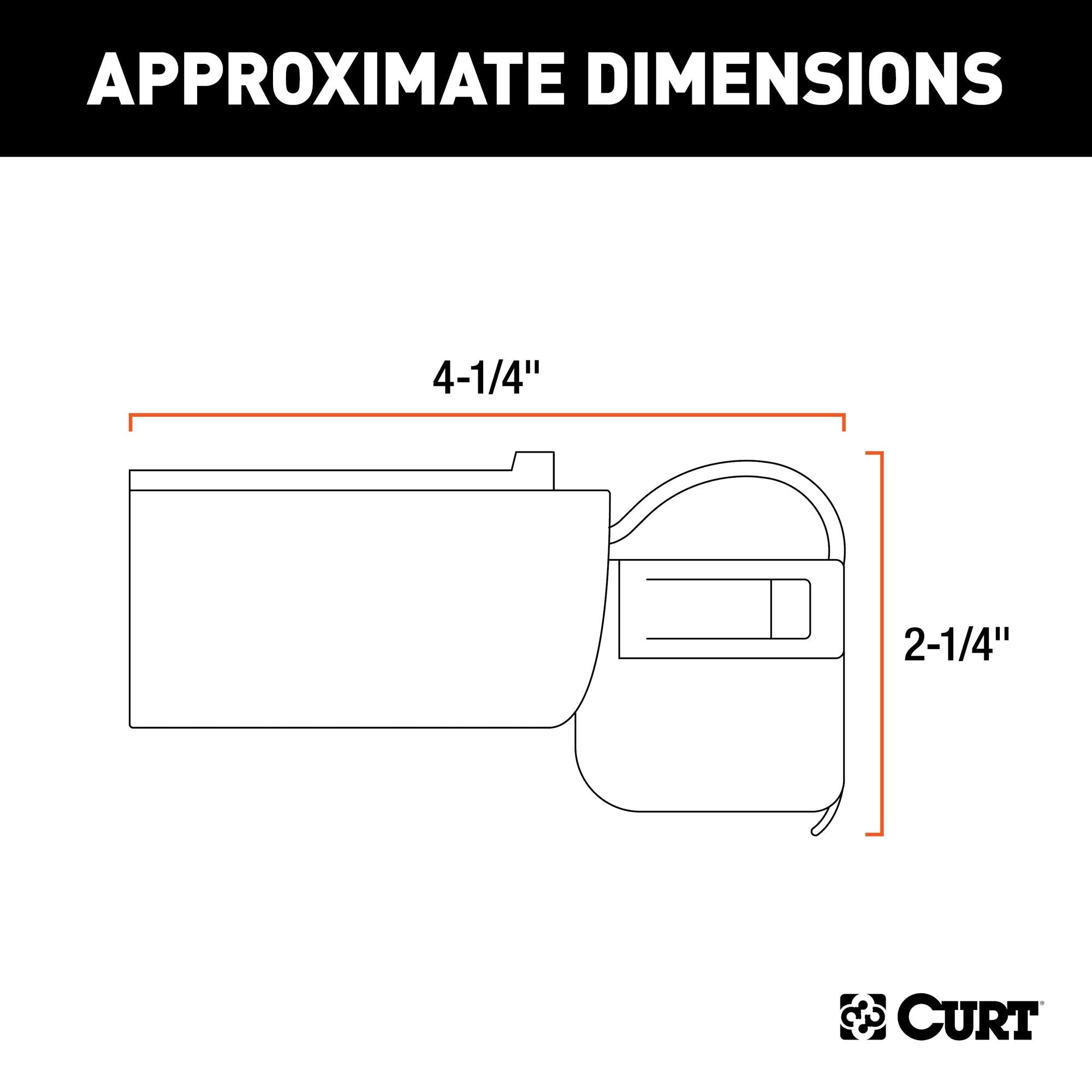 CURT 57724 4-Way Flat Trailer Wiring Adapter with Backup Alarm to 7-Way RV Blade Vehicle-Side